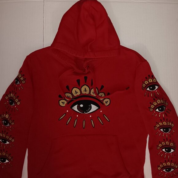 KENZO RED EYE EMBROIDERY HOODIE SWEATSHIRT - Picture 8 of 15